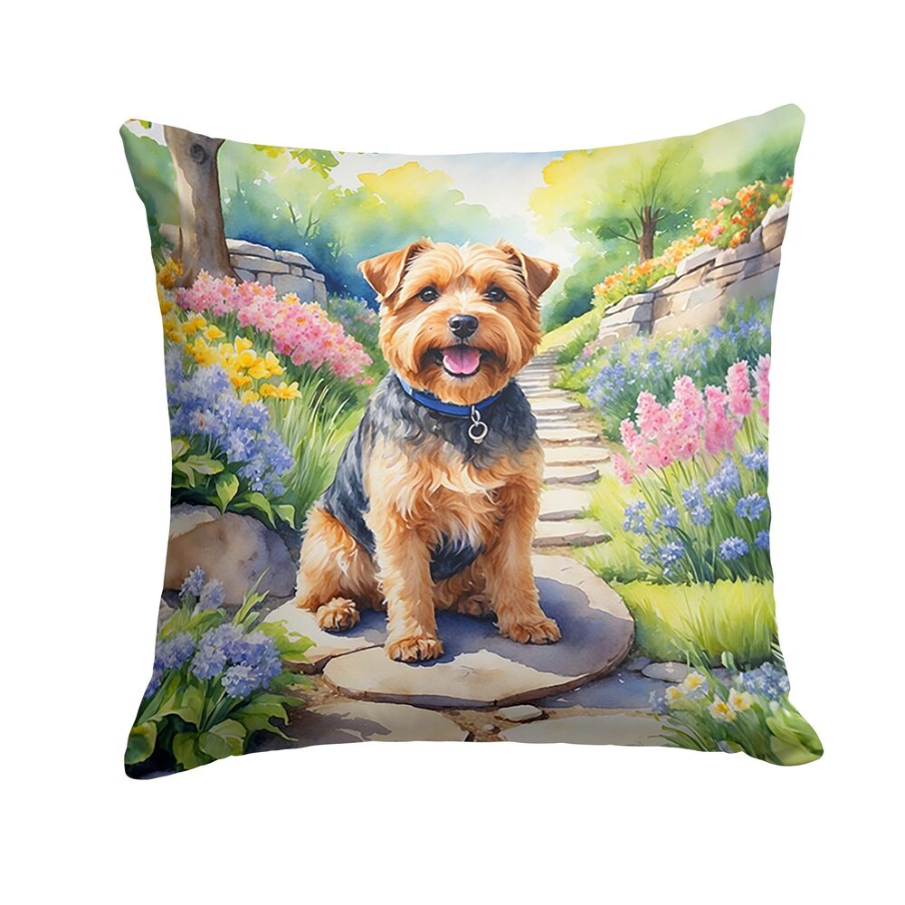 7522 Spring Path Throw Pillow, 18Hx18W, Norfolk Terrier 6678